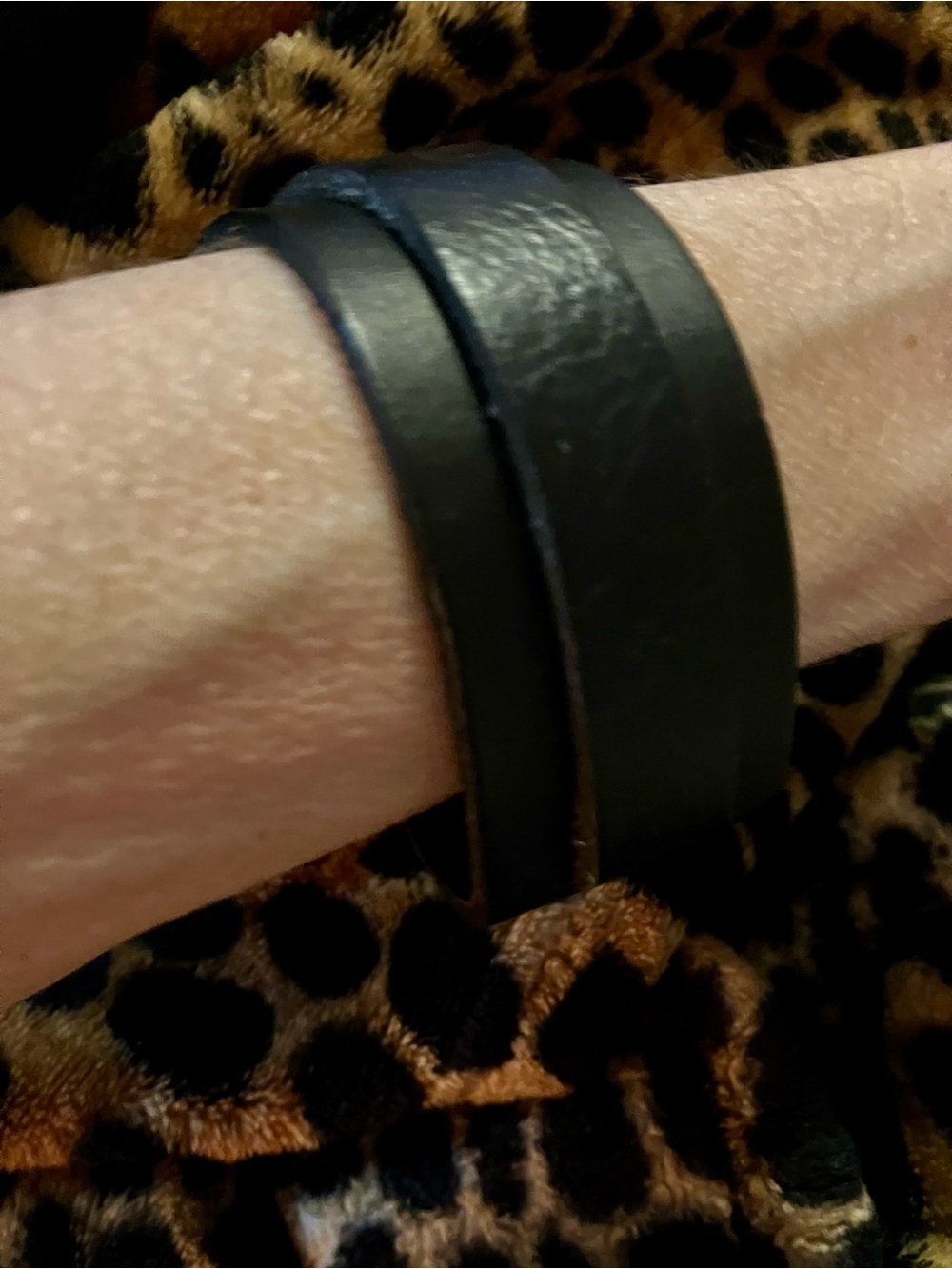 New Black Leather Wrap Bracelet